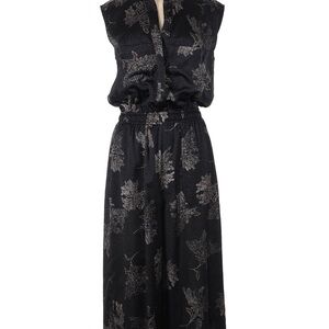 Vince. Black Floral Print Jumpsuit Summer